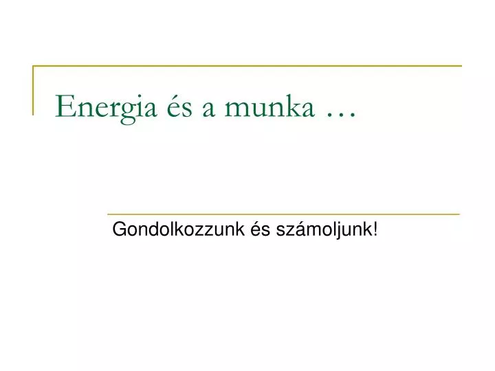 energia s a munka