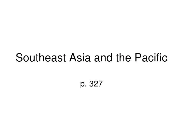 southeast asia and the pacific