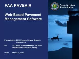 FAA PAVEAIR Web-Based Pavement Management Software