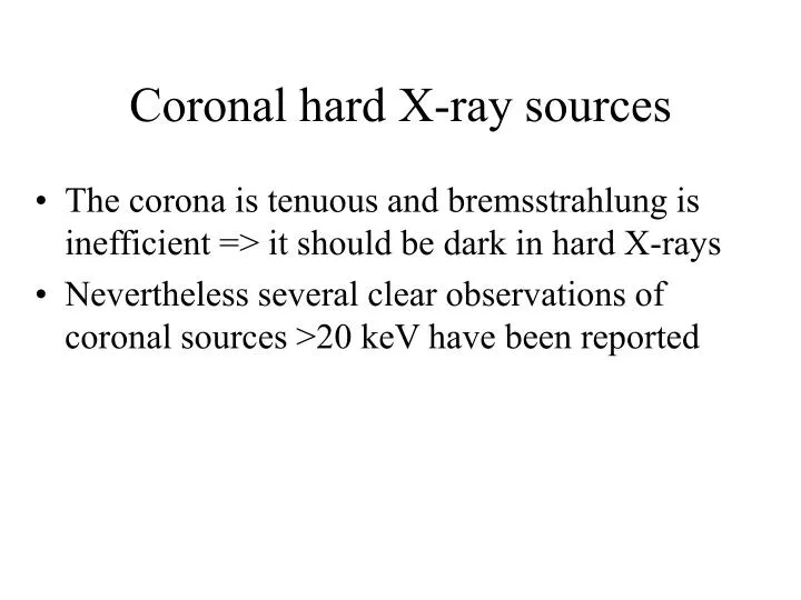 coronal hard x ray sources