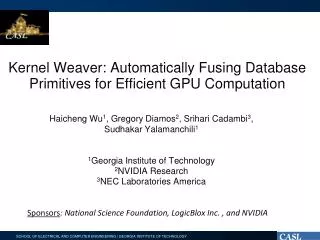 Kernel Weaver: Automatically Fusing Database Primitives for Efficient GPU Computation