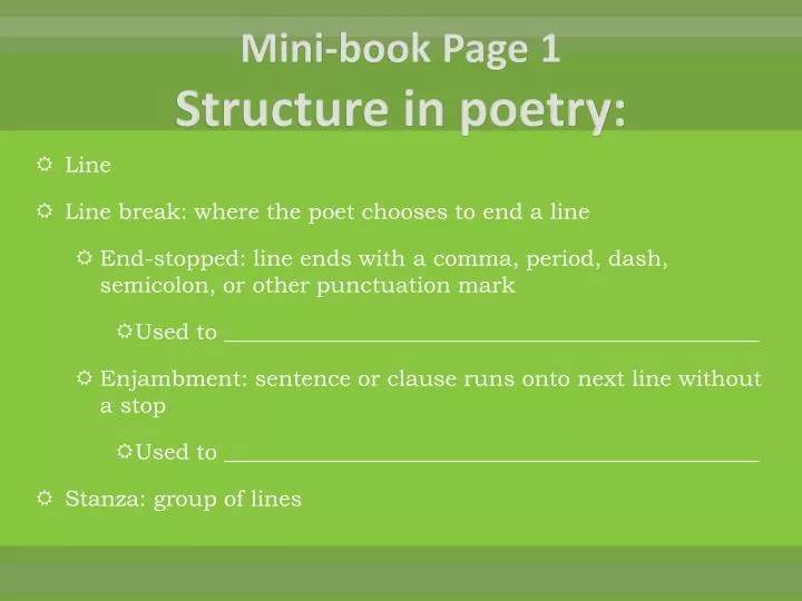 mini book page 1 structure in poetry