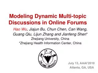Modeling Dynamic Multi-topic Discussions in Online Forums