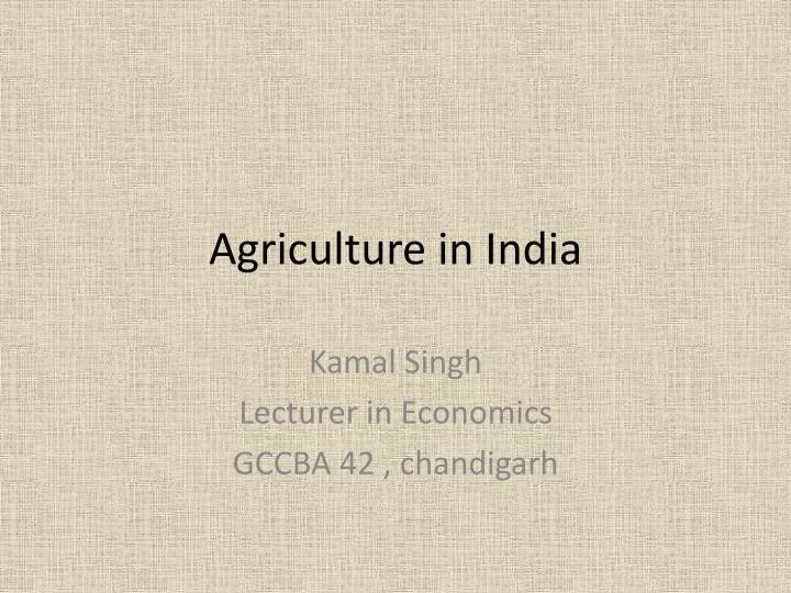 agriculture in india