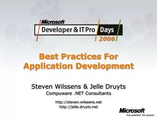 Best Practices For Application Development