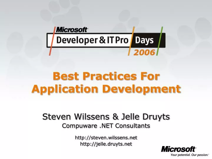 best practices for application development