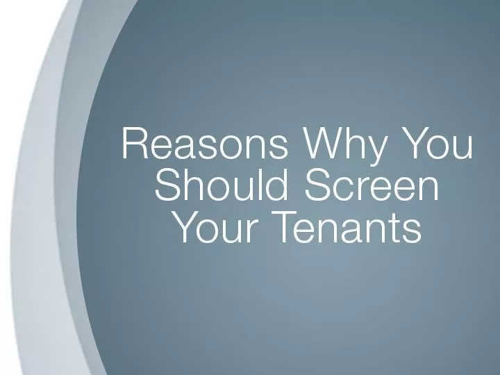 reasons why you should screen your tenants