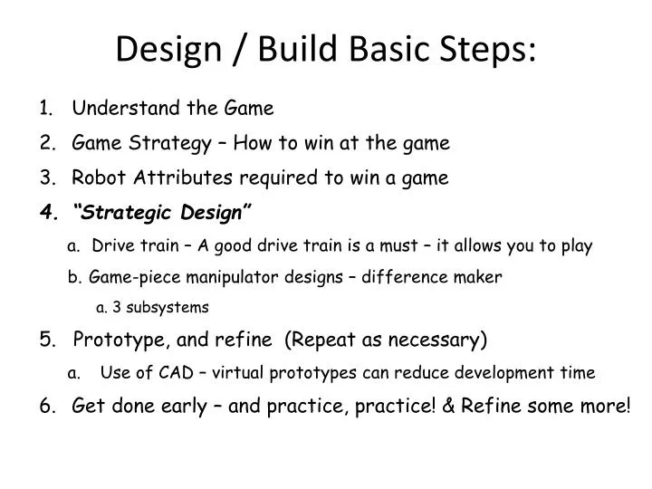 design build basic steps