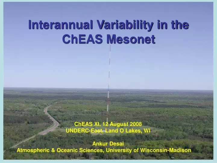interannual variability in the cheas mesonet