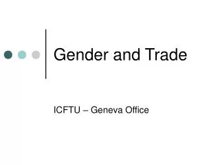 Gender and Trade