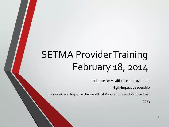 setma provider training february 18 2014
