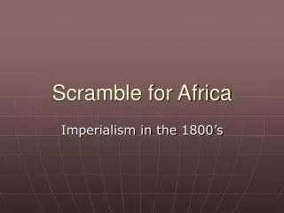 Scramble for Africa