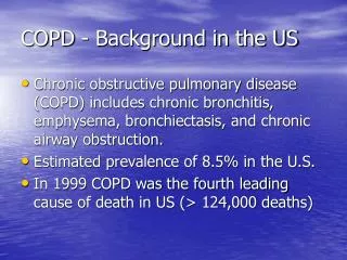 COPD - Background in the US