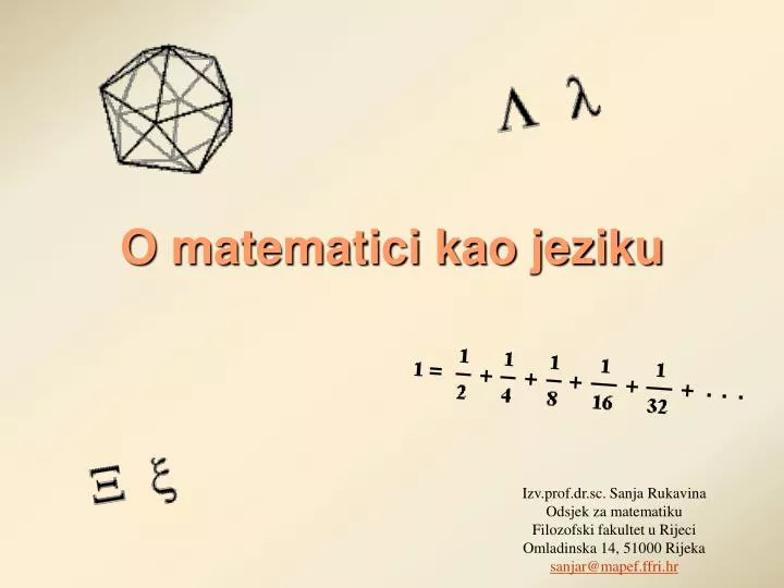 o matematici kao jeziku