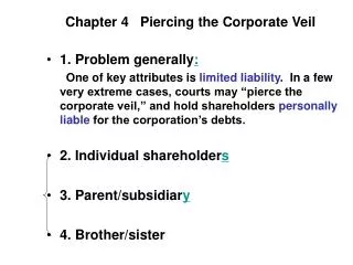 Chapter 4 Piercing the Corporate Veil