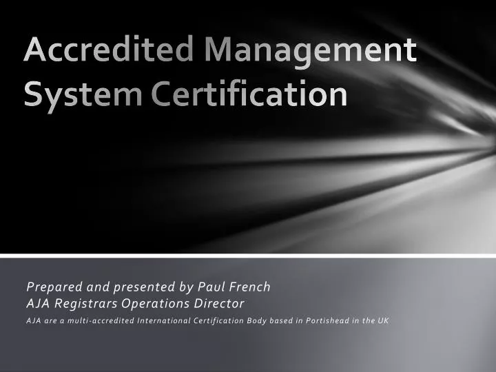 a ccredited management system certification