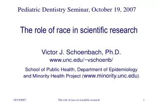 The role of race in scientific research