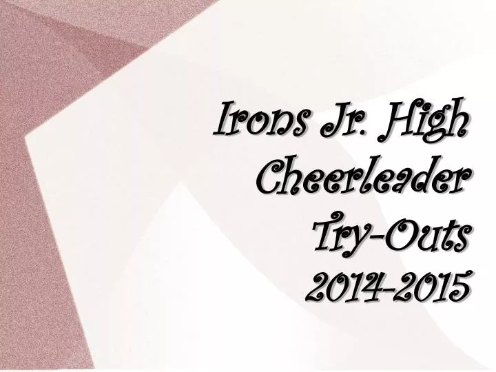 irons jr high cheerleader try outs 2014 2015