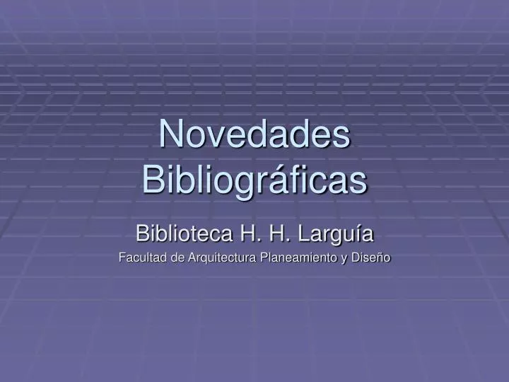 novedades bibliogr ficas