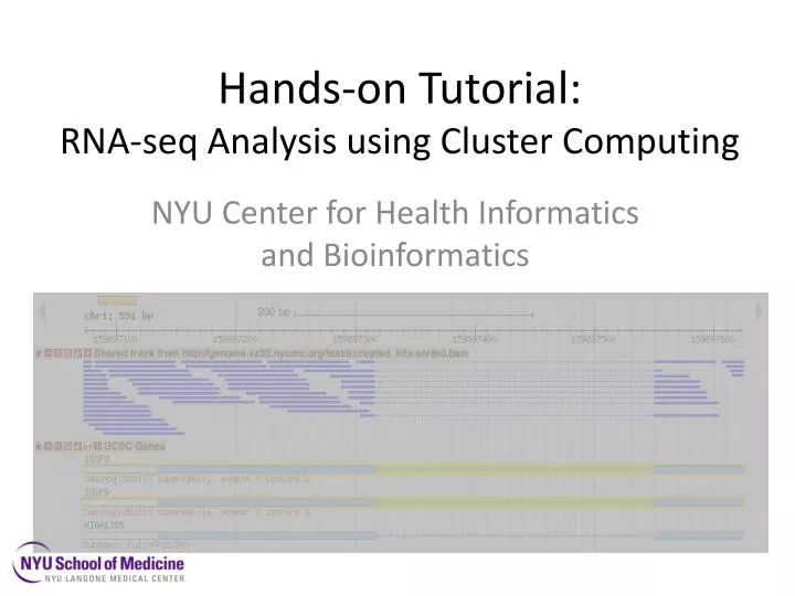 hands on tutorial rna seq analysis using cluster computing