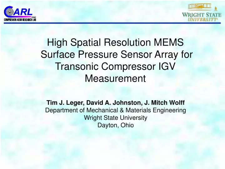 high spatial resolution mems surface pressure sensor array for transonic compressor igv measurement