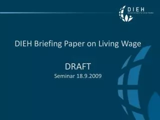 DIEH Briefing Paper on Living Wage DRAFT Seminar 18.9.2009