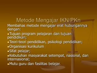 metode mengajar ikn pkn