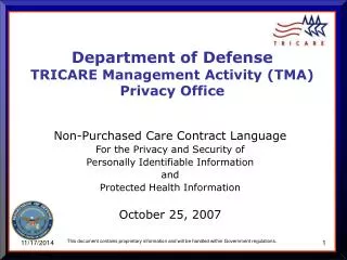 Non-Purchased Care Contract Language For the Privacy and Security of