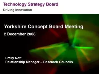 Yorkshire Concept Board Meeting 2 December 2008