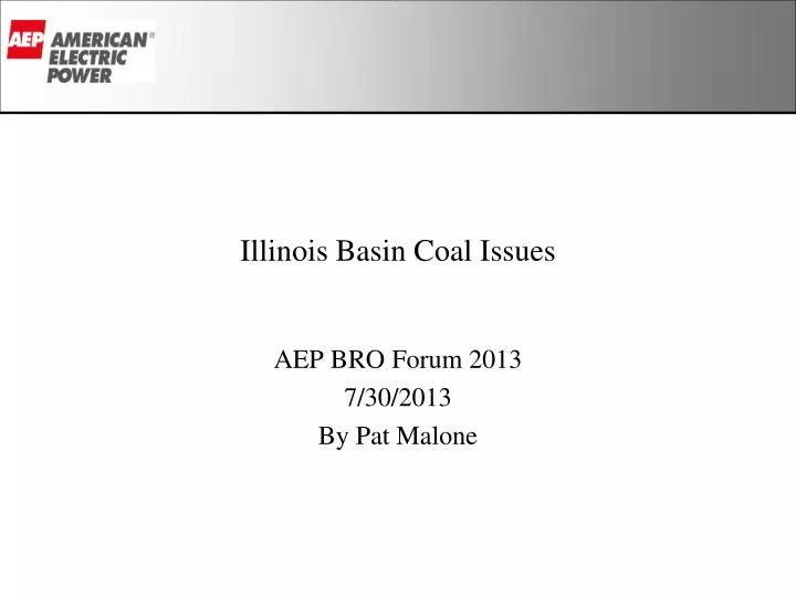 illinois basin coal issues