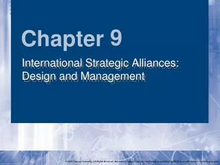 International Strategic Alliances: Design and Management