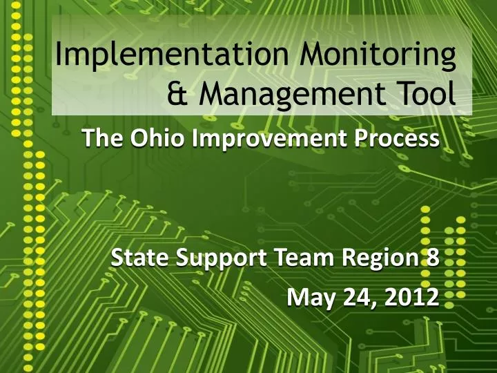 implementation monitoring management tool