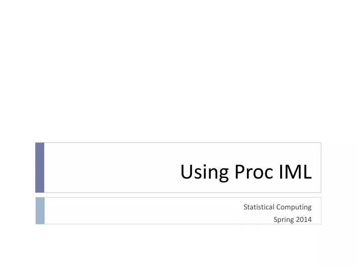 using proc iml