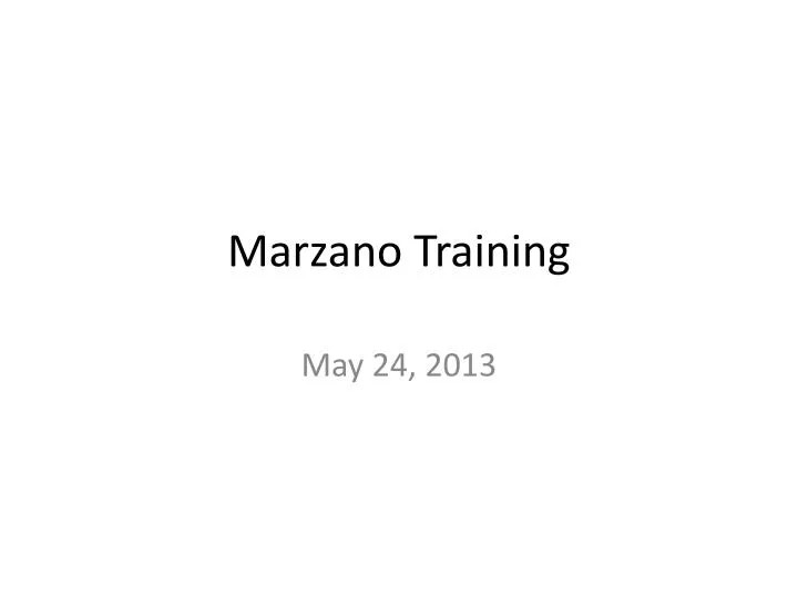 marzano training