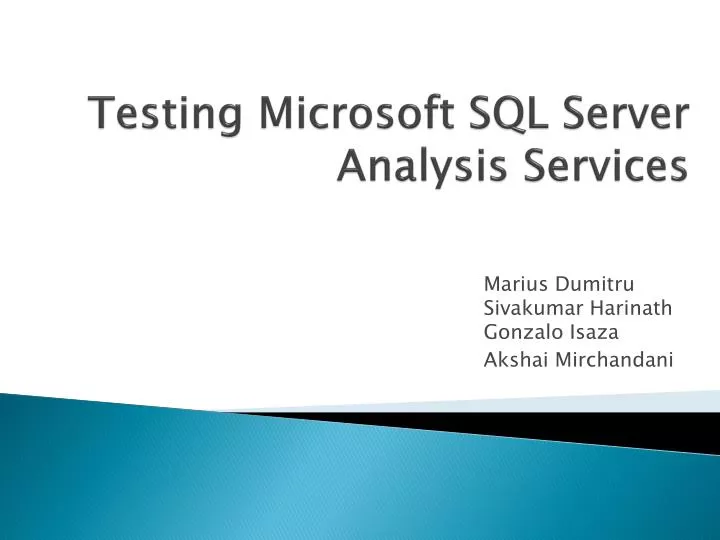 testing microsoft sql server analysis services