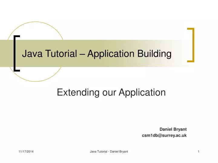 java tutorial application building