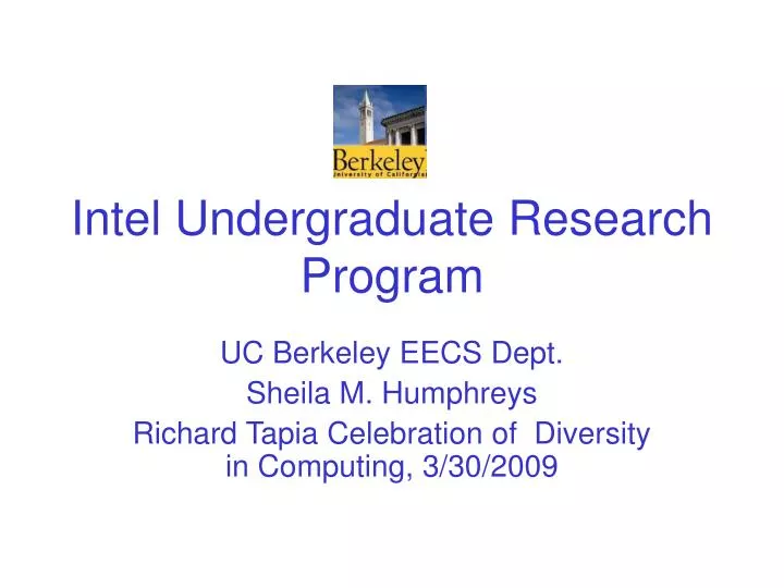 intel undergraduate research program