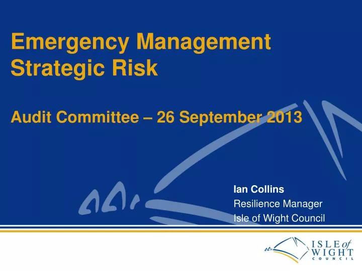 emergency management strategic risk audit committee 26 september 2013