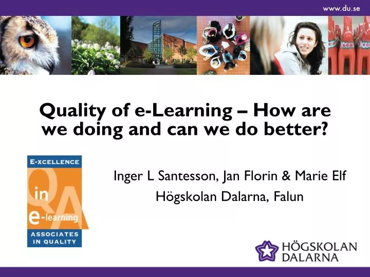 quality of e learning how are we doing and can we do better