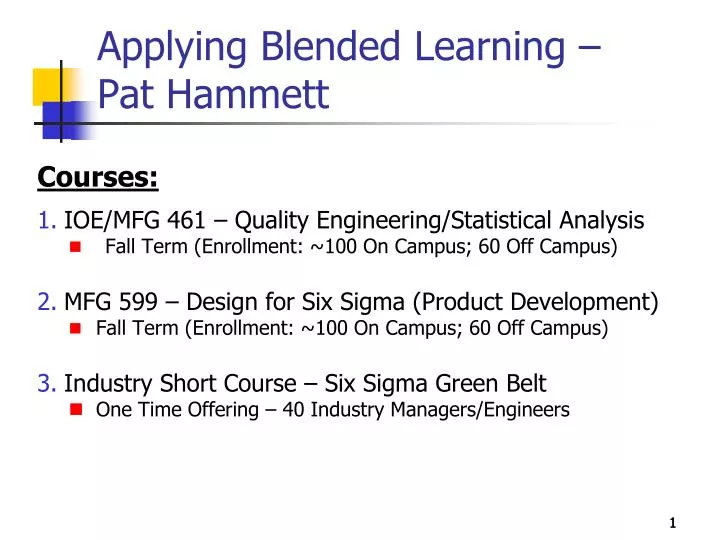 applying blended learning pat hammett