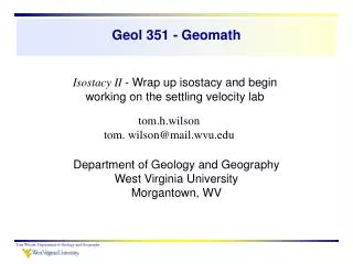 Geol 351 - Geomath