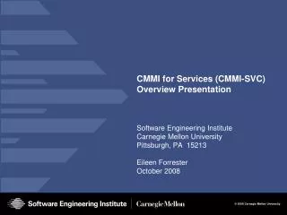 CMMI for Services (CMMI-SVC) Overview Presentation
