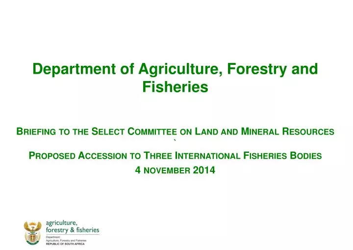 department of agriculture forestry and fisheries