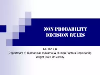 Non-probability decision rules