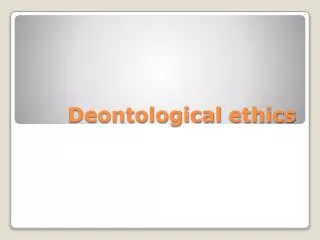 Deontological ethics