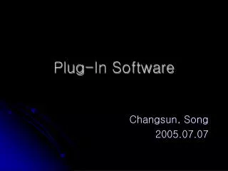 Plug-In Software