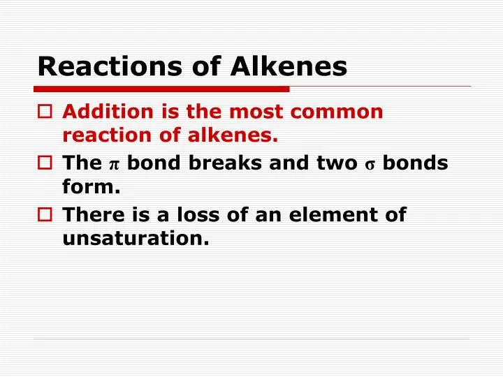 reactions of alkenes