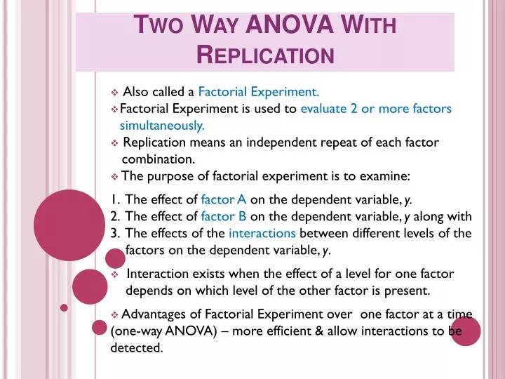 two way anova with replication