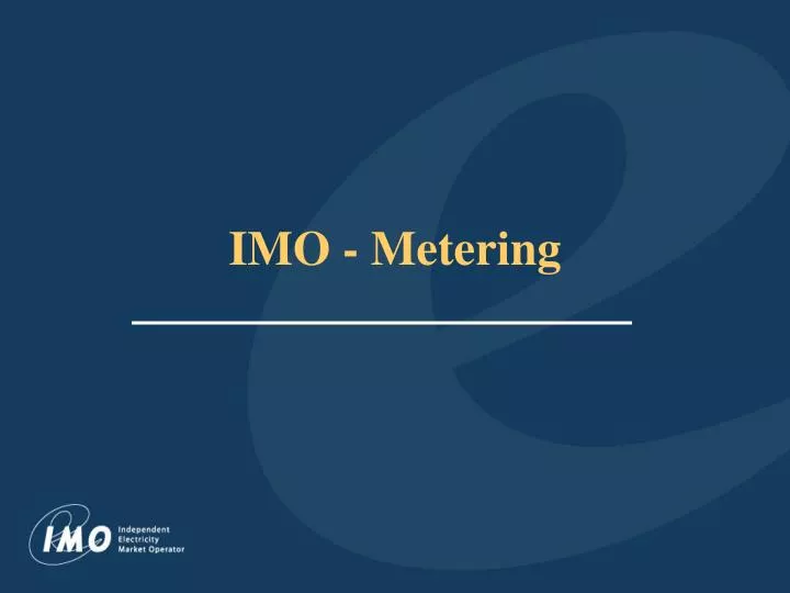 imo metering