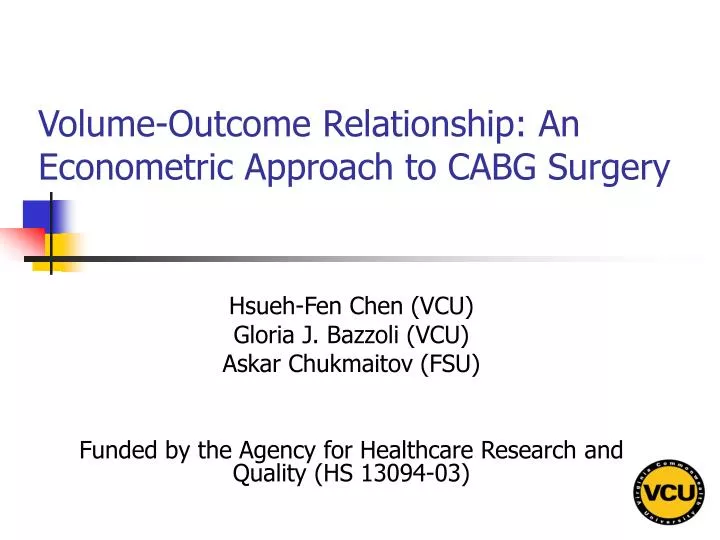 volume outcome relationship an econometric approach to cabg surgery